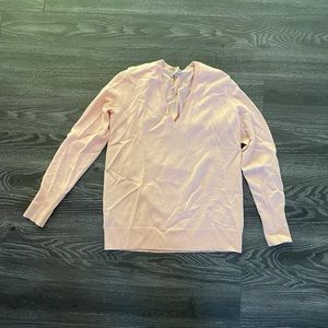 100% Cashmere Pink Everlane V-neck Sweater